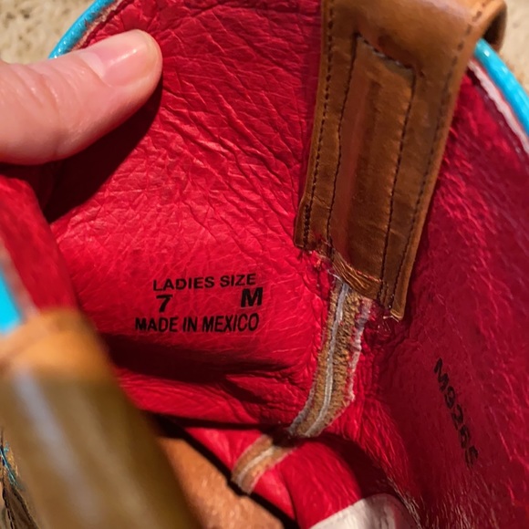 Macie Bean Western Cowboy Boots Turquoise Trim - Picture 13 of 13